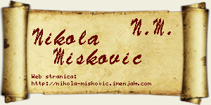 Nikola Mišković vizit kartica